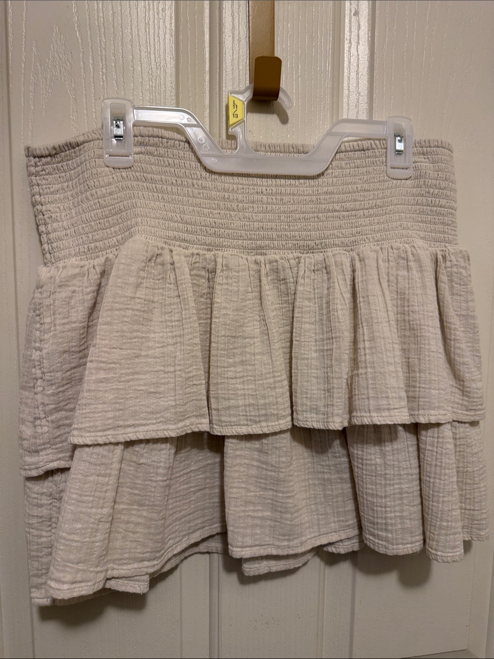 Universal Thread Cream Tiered Smocked Waist Skirt